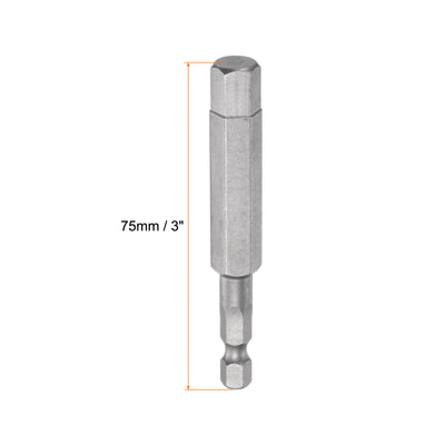 Harfington 2stk. 3/8" Hex Schraubendreher Bit SAE 1/4" Hex Schaft 3" Länge Magnetische S2 Stahl Strom Bohrer Bits