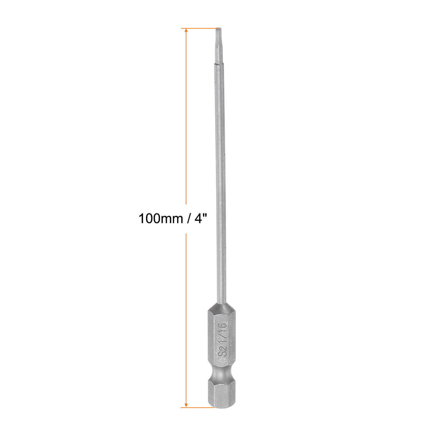 Harfington 1/16" Hex Screwdriver Bit SAE 1/4" Hex Shank 4" Length Magnetic Power Drill Bits