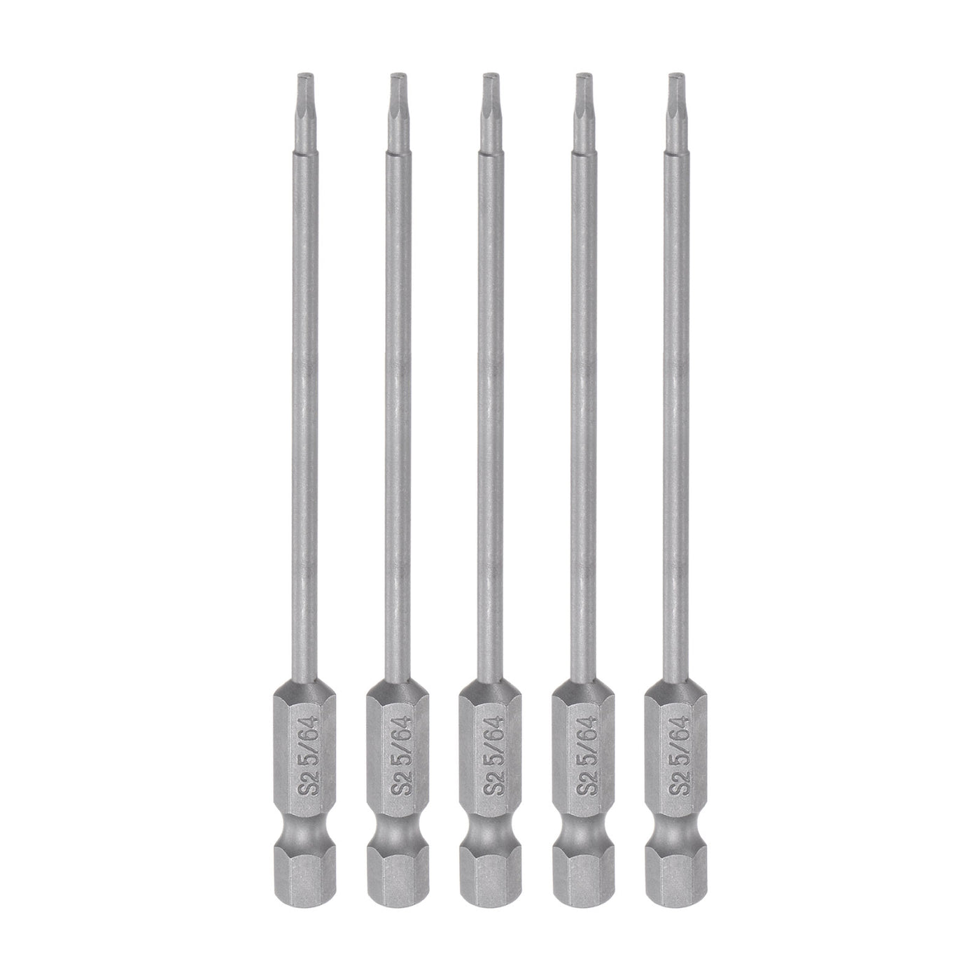 Harfington 5pcs 5/64" Hex Screwdriver Bit 1/4" Hex Shank 4" Length Magnetic Power Drill Bit