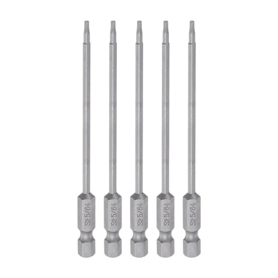 Harfington 5pcs 5/64" Hex Screwdriver Bit 1/4" Hex Shank 4" Length Magnetic Power Drill Bit