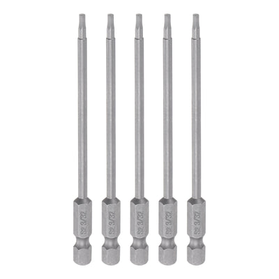 Harfington 5pcs 3/32" Hex Screwdriver Bit 1/4" Hex Shank 4" Length Magnetic Power Drill Bit