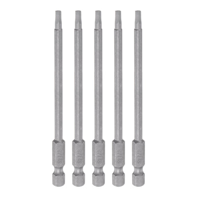 Harfington 5pcs 1/8" Hex Screwdriver Bit 1/4" Hex Shank 4" Length Magnetic Power Drill Bits