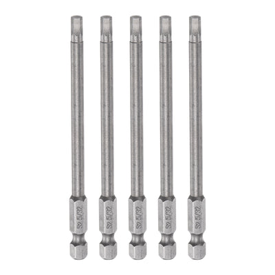 Harfington 5pcs 5/32" Hex Screwdriver Bit 1/4" Hex Shank 4" Length Magnetic Power Drill Bit