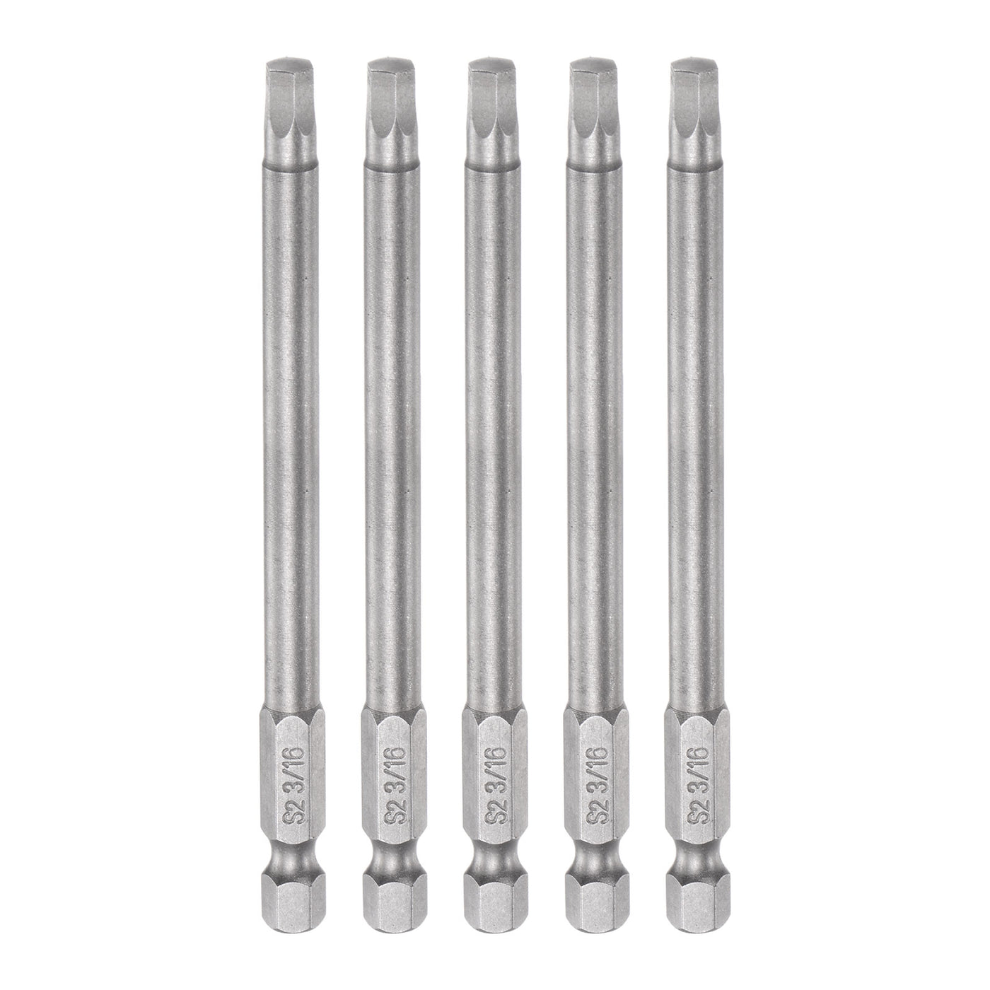 Harfington 5pcs 3/16" Hex Screwdriver Bit 1/4" Hex Shank 4" Length Magnetic Power Drill Bit