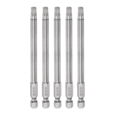 Harfington 5pcs 3/16" Hex Screwdriver Bit 1/4" Hex Shank 4" Length Magnetic Power Drill Bit