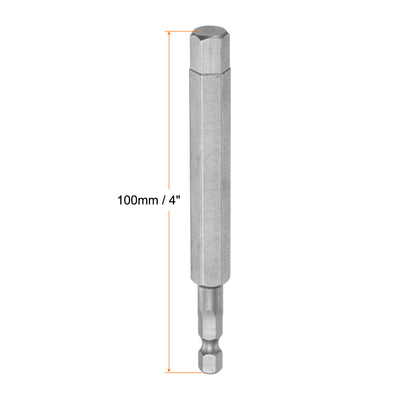 Harfington 2stk. 3/8" Hex Schraubendreher Bit SAE 1/4" Hex Schaft 4" Länge Magnetische S2 Stahl Strom Bohrer Bits