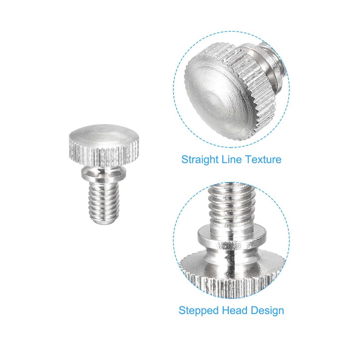 uxcell Uxcell 5Stk.Geknörtelte Daumenschrauben M5x8mm Griff Knöpfe Befestigungen vernickelt