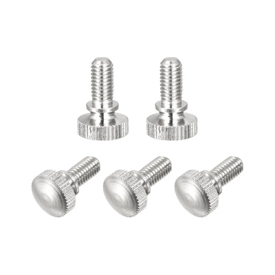 Harfington Uxcell Knurled Thumb Screws, M5x10mm Brass Shoulder Bolts Grip Knobs Fasteners, Nickel Plated 5Pcs