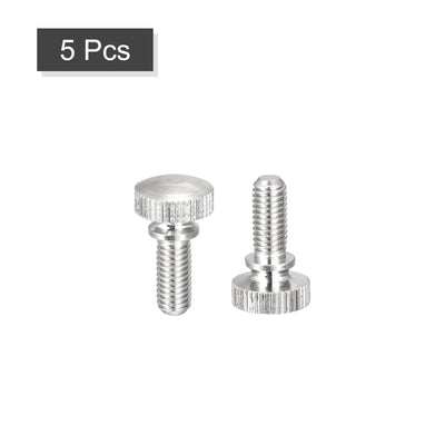 Harfington Uxcell Knurled Thumb Screws, M5x12mm Brass Shoulder Bolts Grip Knobs Fasteners, Nickel Plated 5Pcs