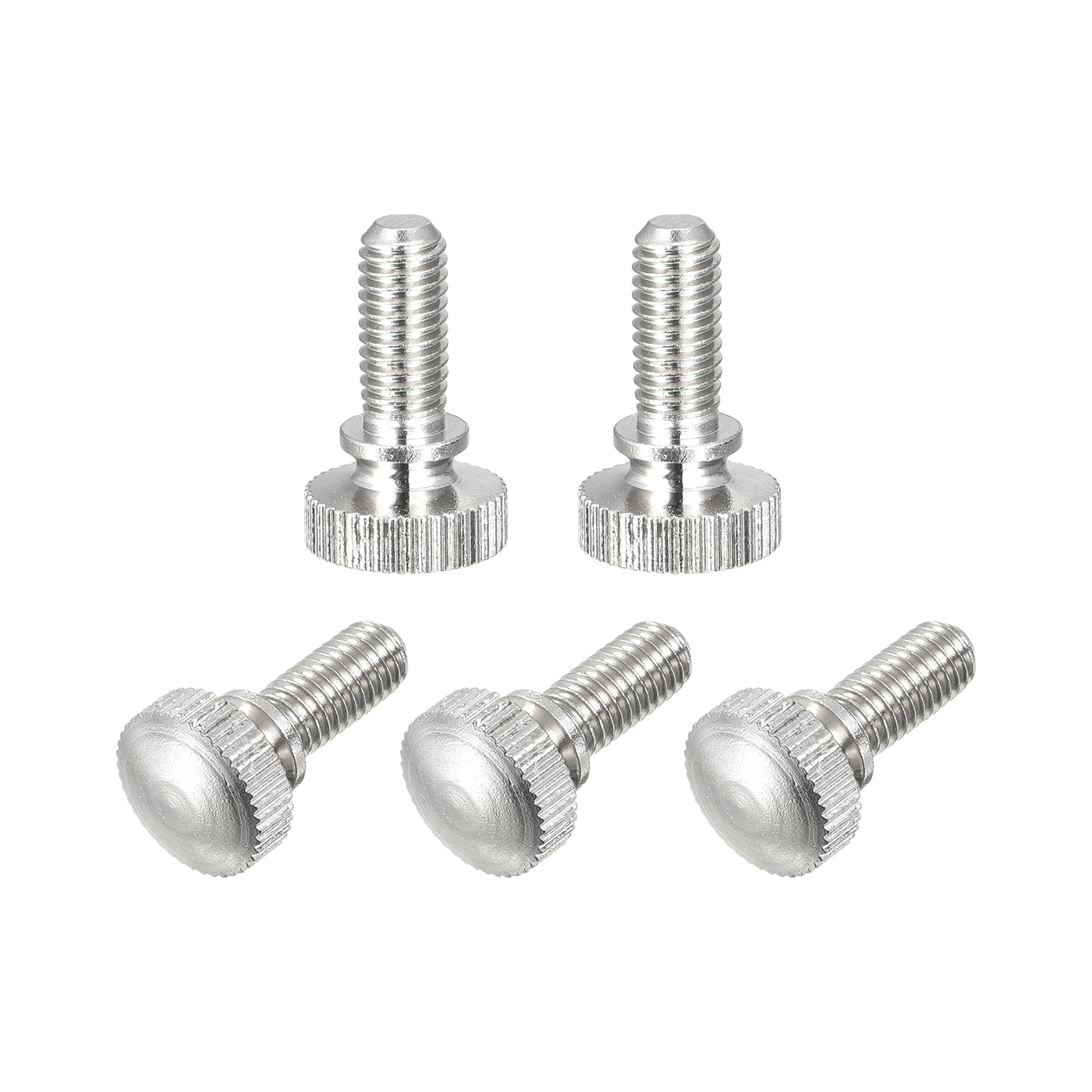 uxcell Uxcell Knurled Thumb Screws, M5x12mm Brass Shoulder Bolts Grip Knobs Fasteners, Nickel Plated 5Pcs