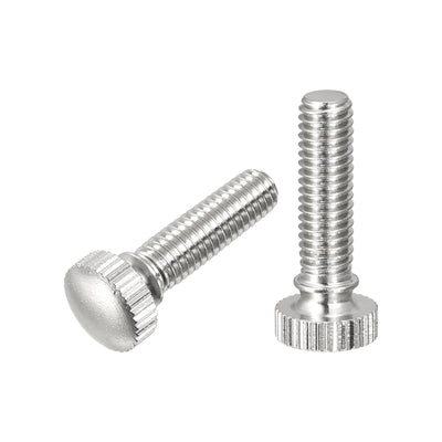 Harfington Uxcell Knurled Thumb Screws, M6x20mm Brass Shoulder Bolts Grip Knobs Fasteners, Nickel Plated 2Pcs