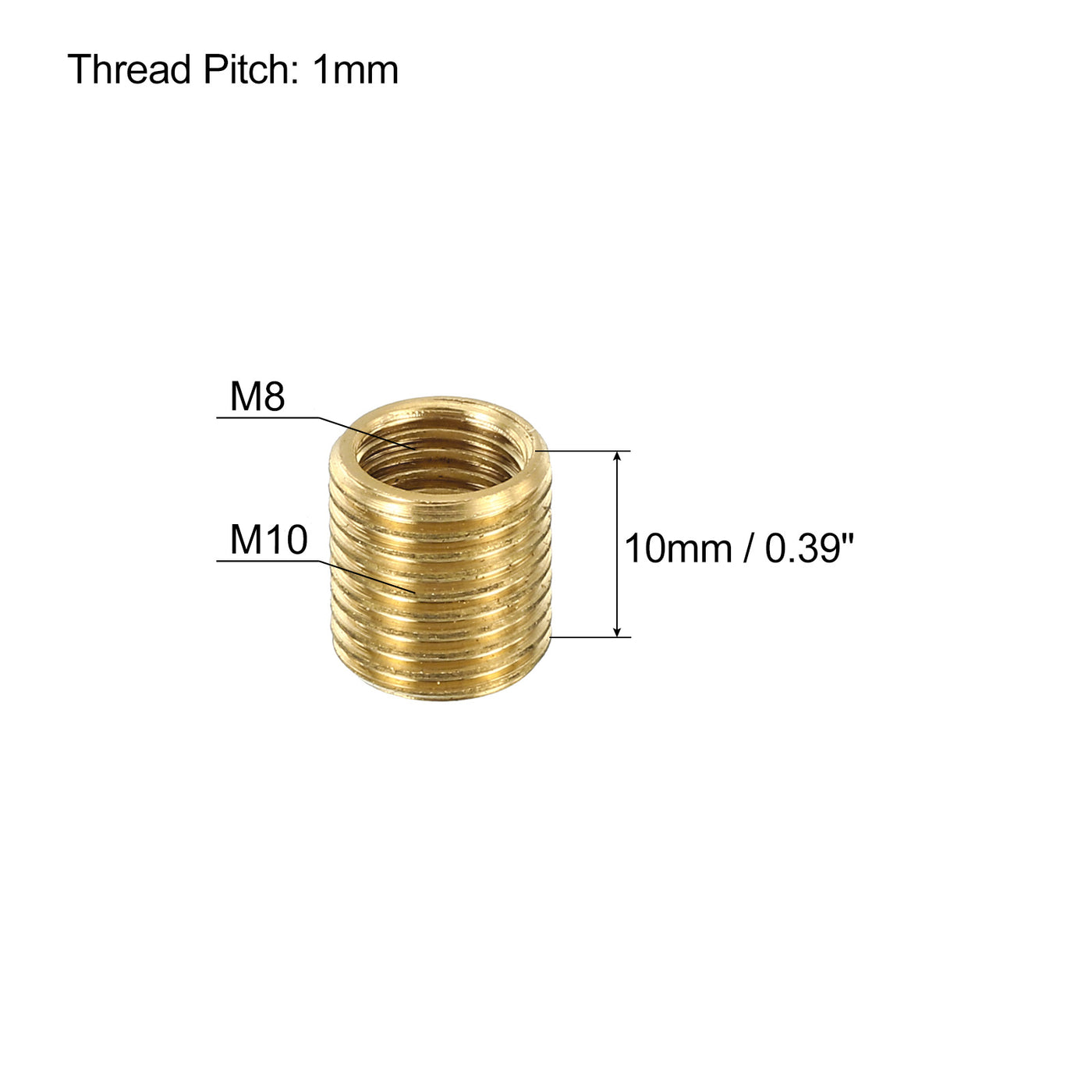 Harfington M10 bis M8 Adapter Hülse Reduziermutter 10 Stück 10mm mit Hohle Verbindungsstück