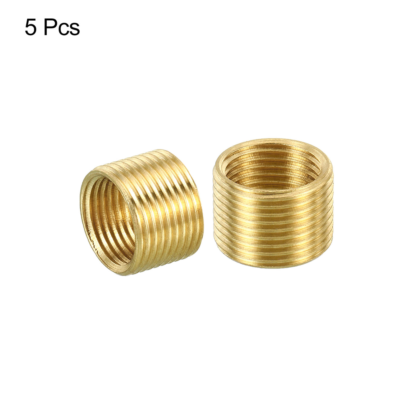 Harfington M14 to M12 Fine Thread Adapter Reducer Thread Reducing Nuts Insert, 5 Pack 10mm Threaded Hollow Tube Adapter Brass Coupler Connector Pipe Fitting