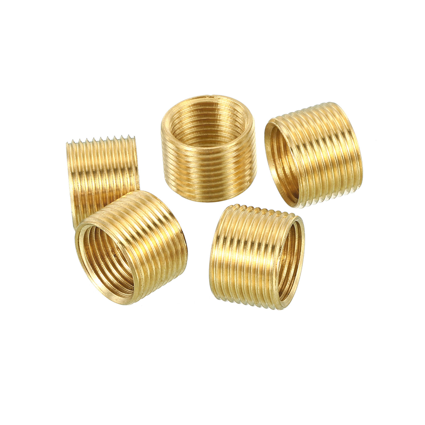 Harfington M14 to M12 Fine Thread Adapter Reducer Thread Reducing Nuts Insert, 5 Pack 10mm Threaded Hollow Tube Adapter Brass Coupler Connector Pipe Fitting