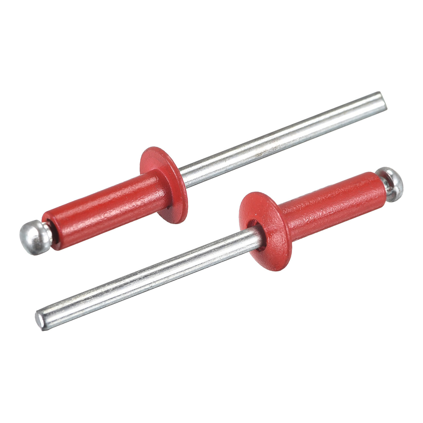 uxcell Uxcell Aluminum Blind Rivets, 4mm x 12mm Open End Flat Round Head Rivet, Red 200 Pcs