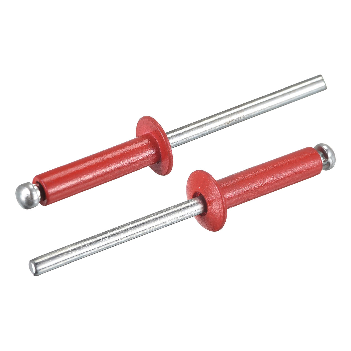 uxcell Uxcell Aluminum Blind Rivets, 4mm x 16mm x 27mm Open End Flat Head Rivet, Red 100Pcs