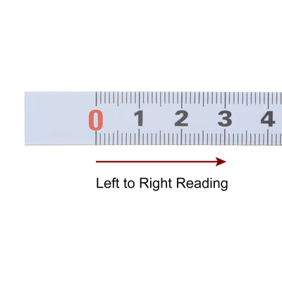 Harfington 2 x Adhesive Back Tape Measure 100cm Left to Right Read Steel Sticky Ruler White