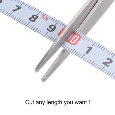 Harfington 2 x Adhesive Back Tape Measure 100cm Left to Right Read Steel Sticky Ruler White