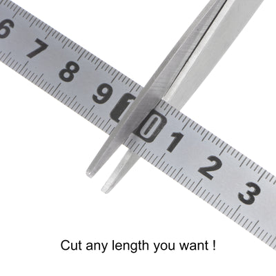 Harfington 2 x Adhesive Tape Measure 200cm Left to Right Read Steel Sticky Ruler, Silver