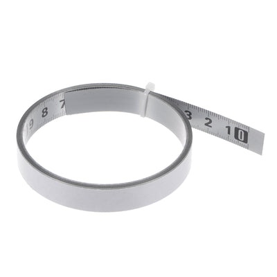 Harfington Adhesive Tape Measure 200cm Metric Right to Left Steel Sticky Ruler, Silver Tone