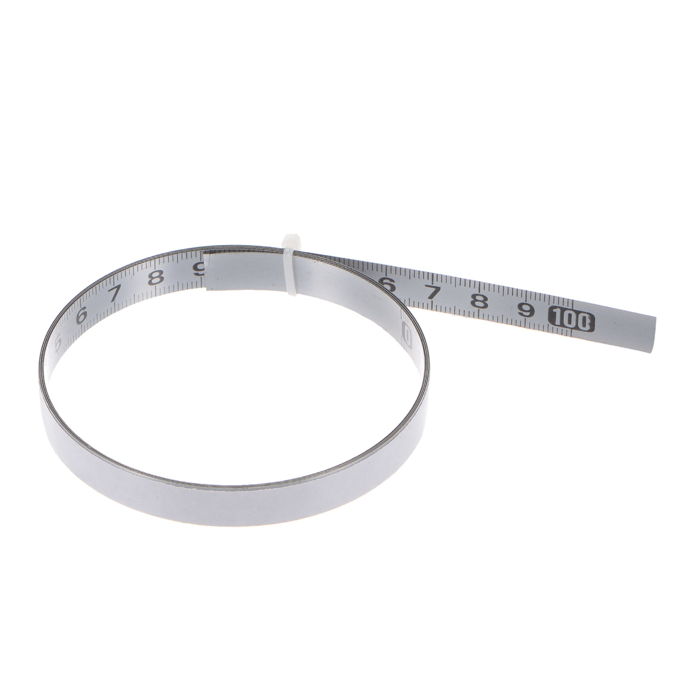 Harfington Adhesive Back Tape Measure 100cm Left to Right Read Steel Sticky Ruler, Silver