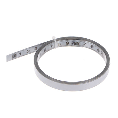 Harfington Adhesive Back Tape Measure 300cm Left to Right Read Steel Sticky Ruler, Silver