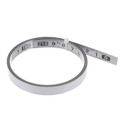 Harfington Adhesive Back Tape Measure 200cm Right to Left Steel Sticky Ruler, Silver Tone