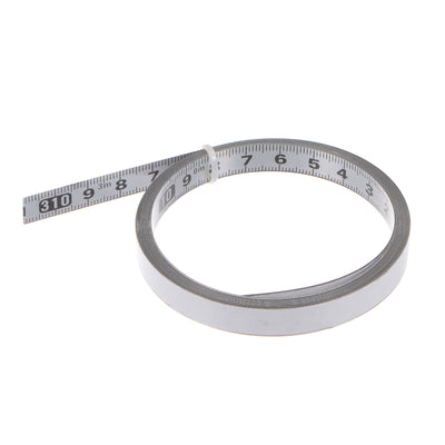 Harfington Adhesive Back Tape Measure 300cm Right to Left Steel Sticky Ruler, Silver Tone