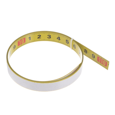 Harfington Adhesive Tape Measure 100cm Metric Left to Right Read Steel Sticky Ruler, Yellow