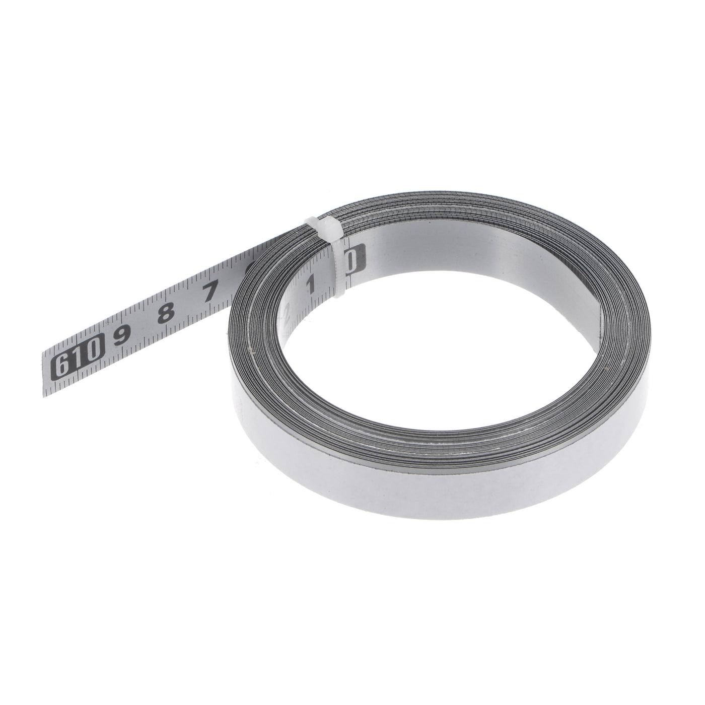 Harfington Adhesive Tape Measure 600cm Metric Right to Left Steel Sticky Ruler, Silver Tone