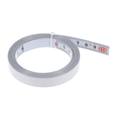 Harfington Adhesive Tape Measure 300cm Left to Right Read Nylon-coated Steel Ruler, White