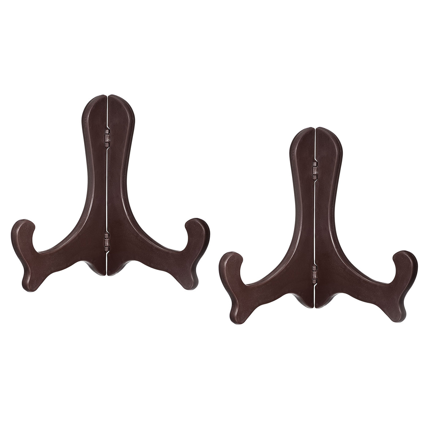 uxcell Uxcell 2pcs 6" Easel Plate Holder, Plastic Folding Display Stand Brown for Decorative Picture Frame