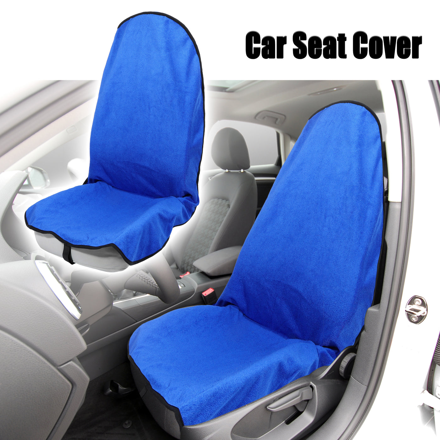 X AUTOHAUX Blue Universal Car Seat Cover Anti-Slip Towel Seat Protector Pad for Car Trucks SUV