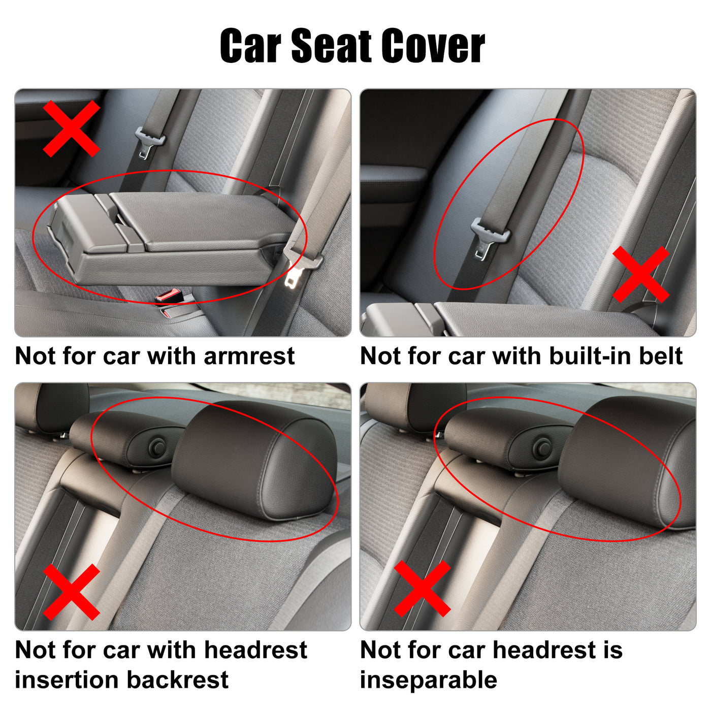 X AUTOHAUX 2pcs Gray Universal Car Seat Cover Anti-Slip Towel Seat Protector Pad for Car Trucks SUV