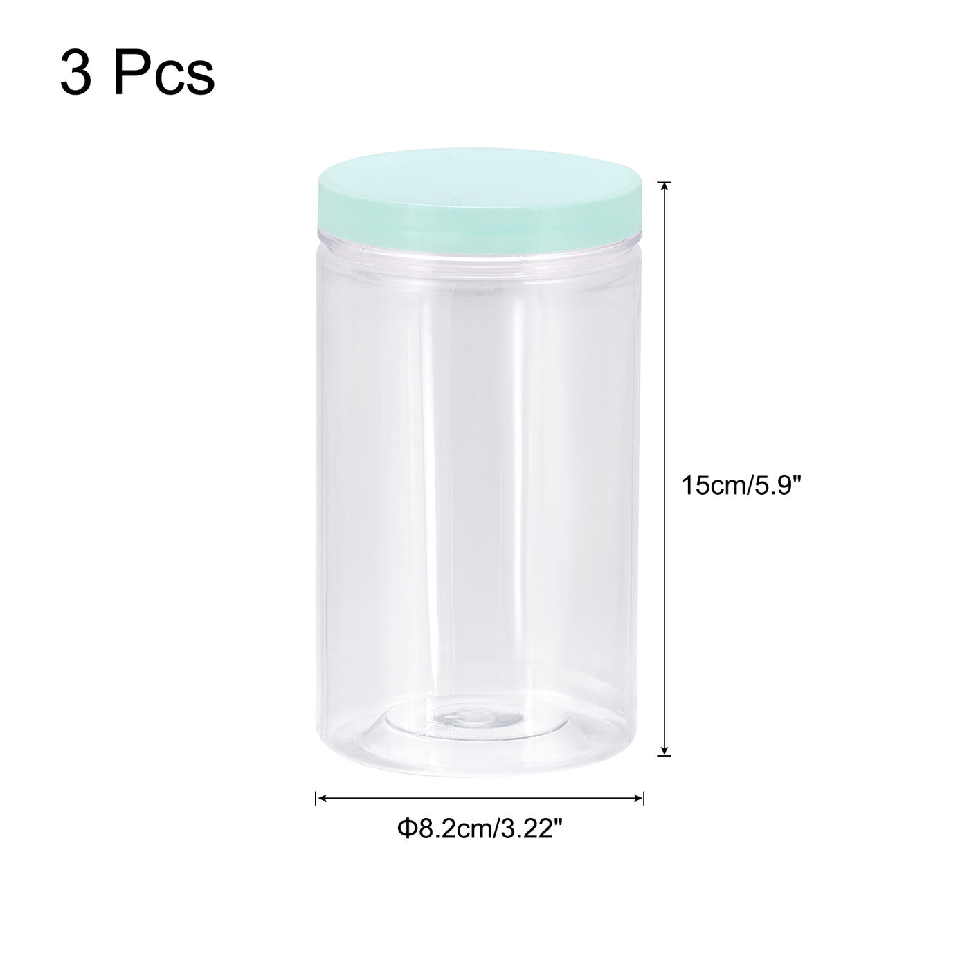 Harfington Round Storage Display Case Acrylic Plastic Storage Box, 8.2x15cm Green Base Container Box for Small Item, Pack of 3