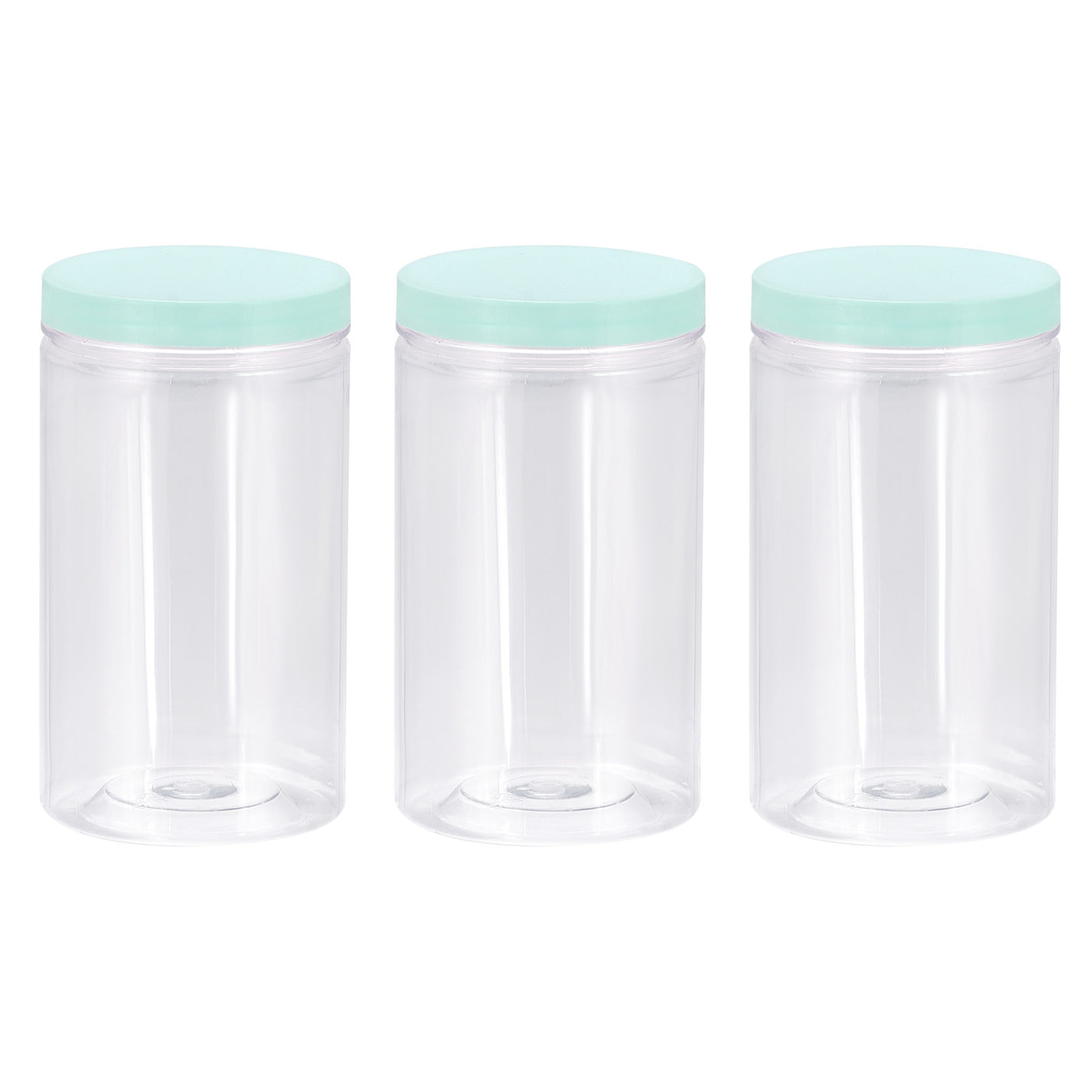 Harfington Round Storage Display Case Acrylic Plastic Storage Box, 8.2x15cm Green Base Container Box for Small Item, Pack of 3