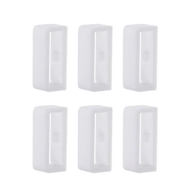 Harfington 6pcs Watch Strap Loop Fastener Rings 16mm Rubber Watch Holder Keeper White