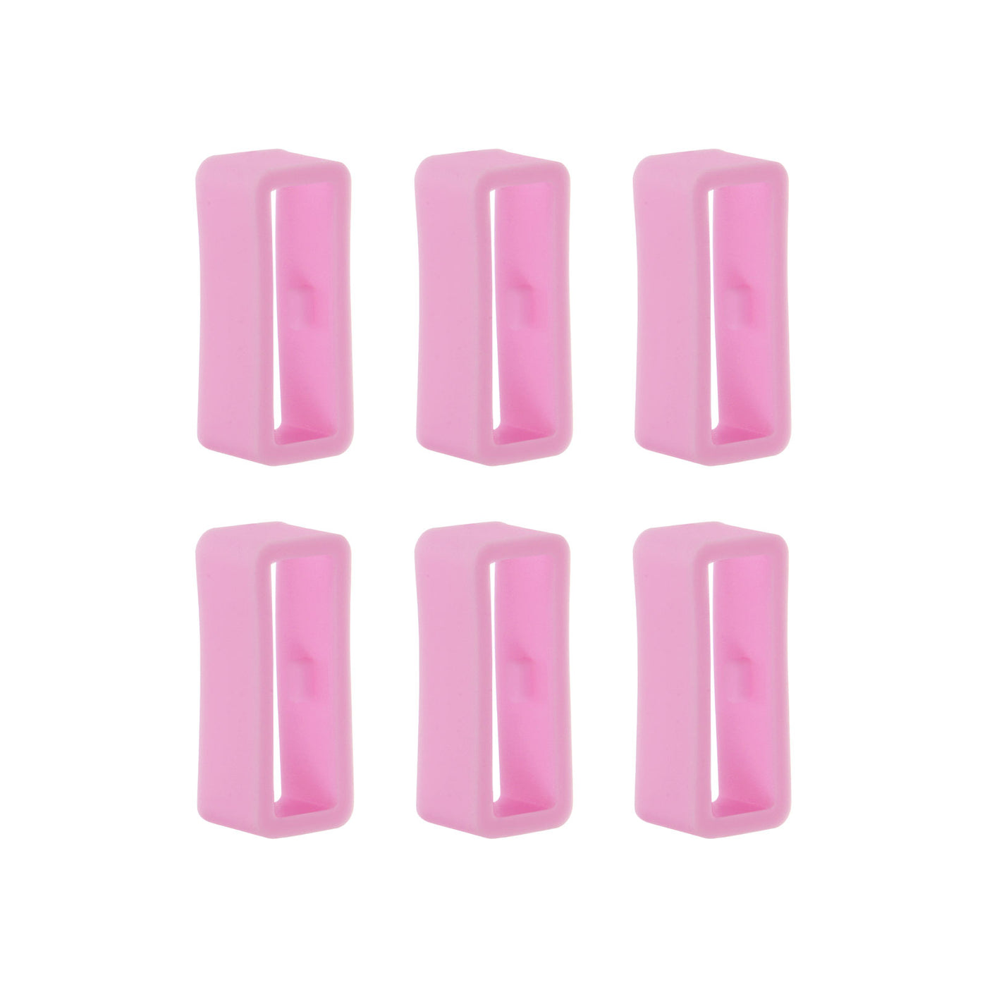 Harfington 6pcs Watch Strap Loop Fastener Rings 16mm Rubber Watch Holder Keeper Pink