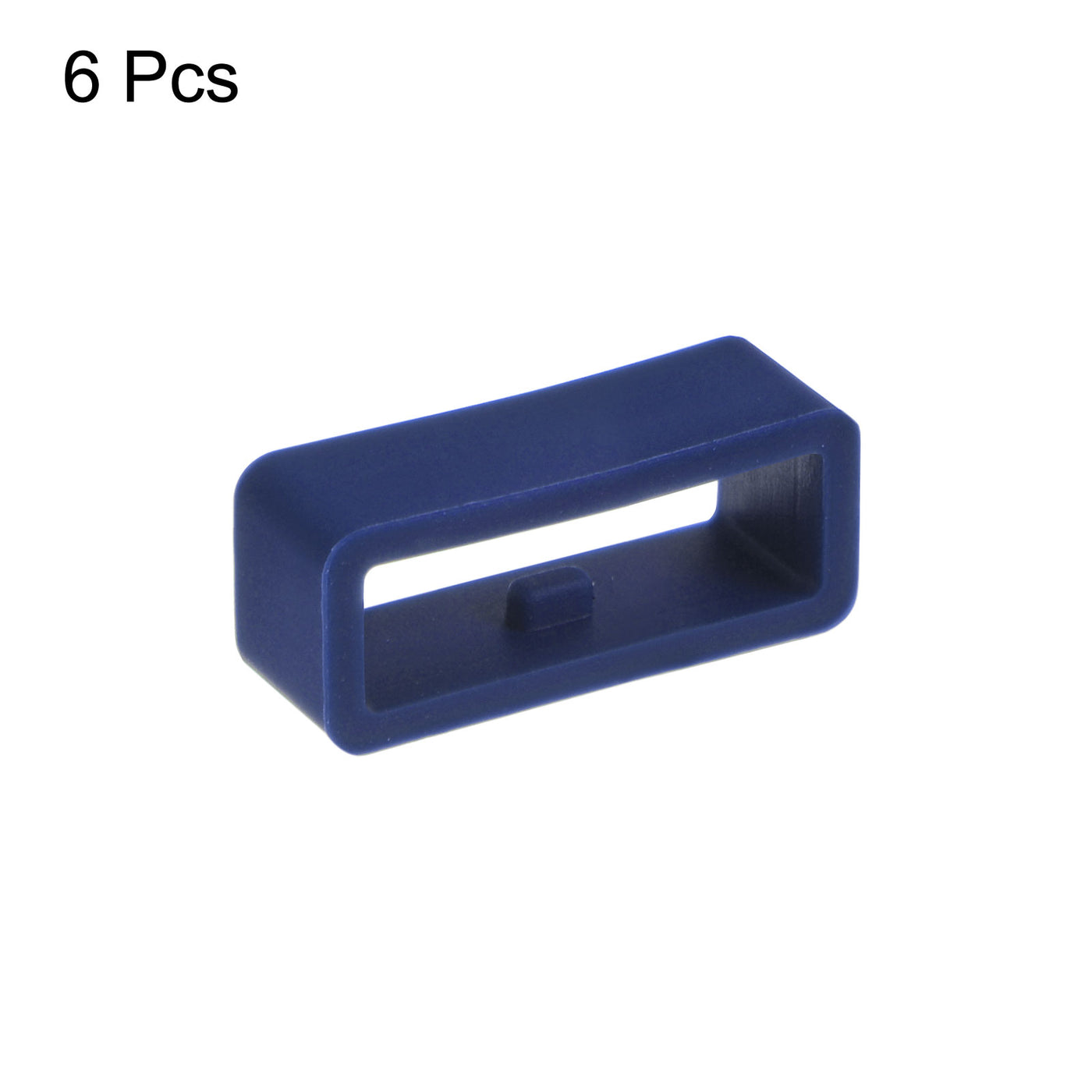 Harfington 6pcs Watch Strap Loop Fastener Rings 16mm Rubber Watch Holder Keeper Navy Blue