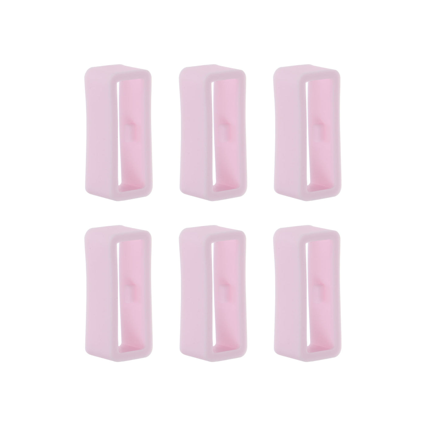 Harfington 6pcs Watch Strap Loop Fastener Rings 16mm Rubber Watch Holder Keeper Light Pink