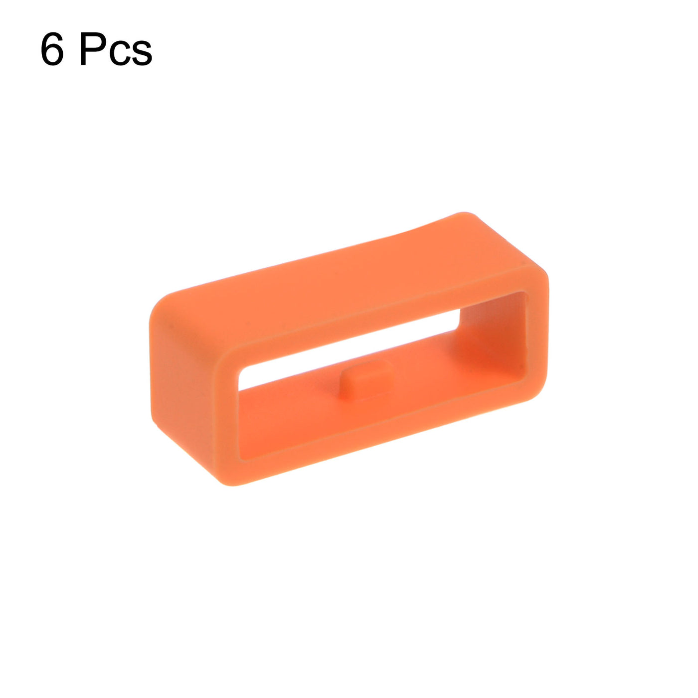 Harfington 6pcs Watch Strap Loop Fastener Rings 16mm Rubber Watch Holder Keeper Orange