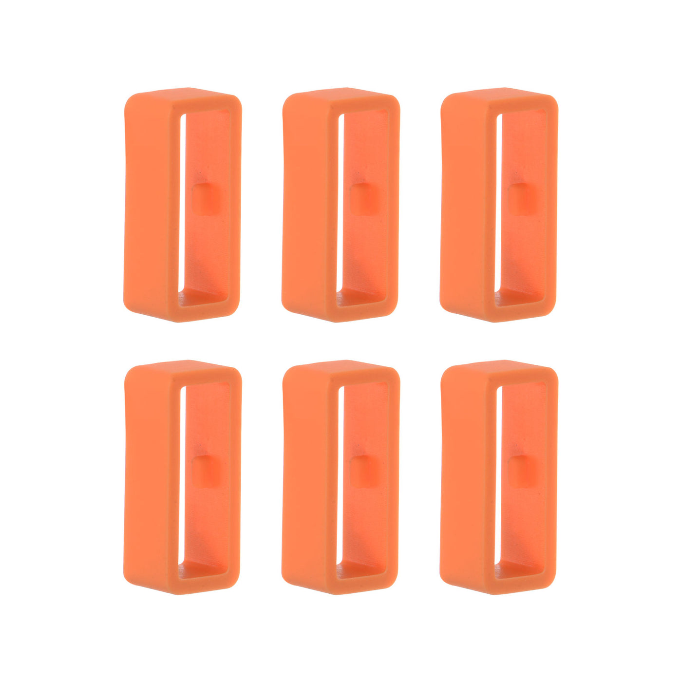 Harfington 6pcs Watch Strap Loop Fastener Rings 16mm Rubber Watch Holder Keeper Orange