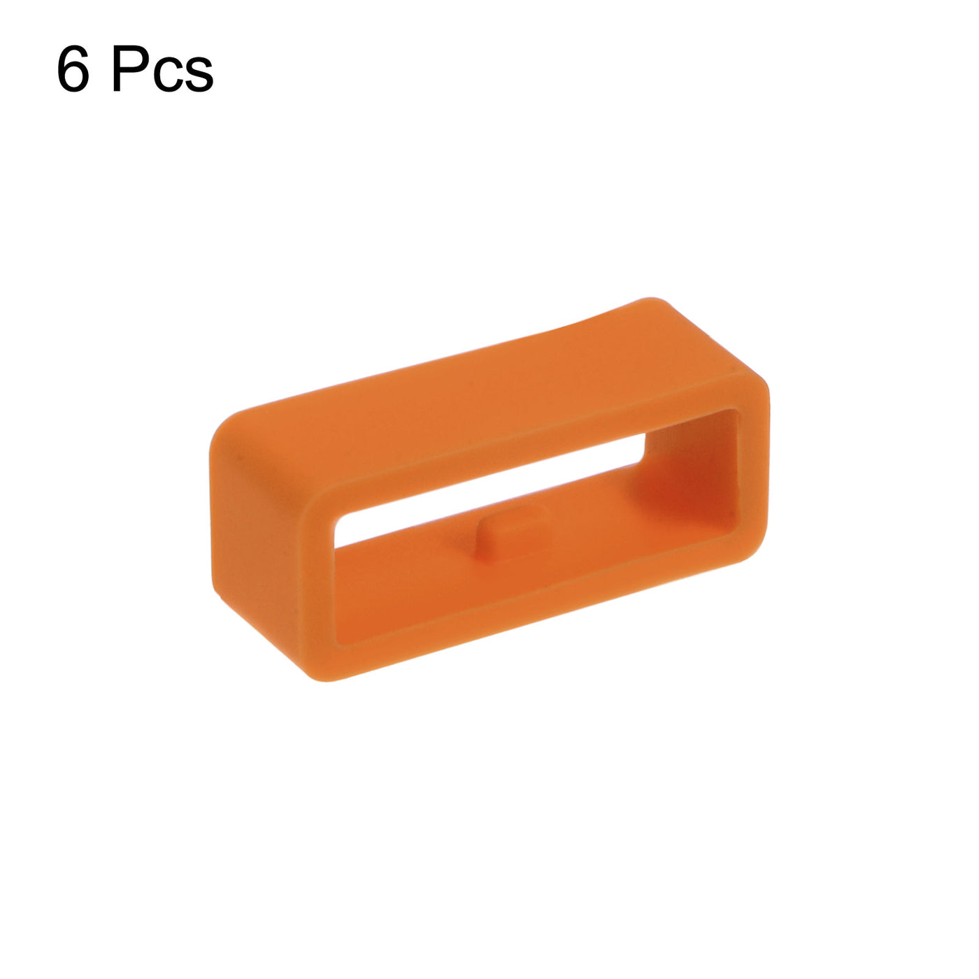 Harfington 6 Stück Uhrenarmbandschlaufe Befestigungsringe 16 mm Gummi Uhrenhalter Keeper Silikon für Uhrenarmband, Orange Rot