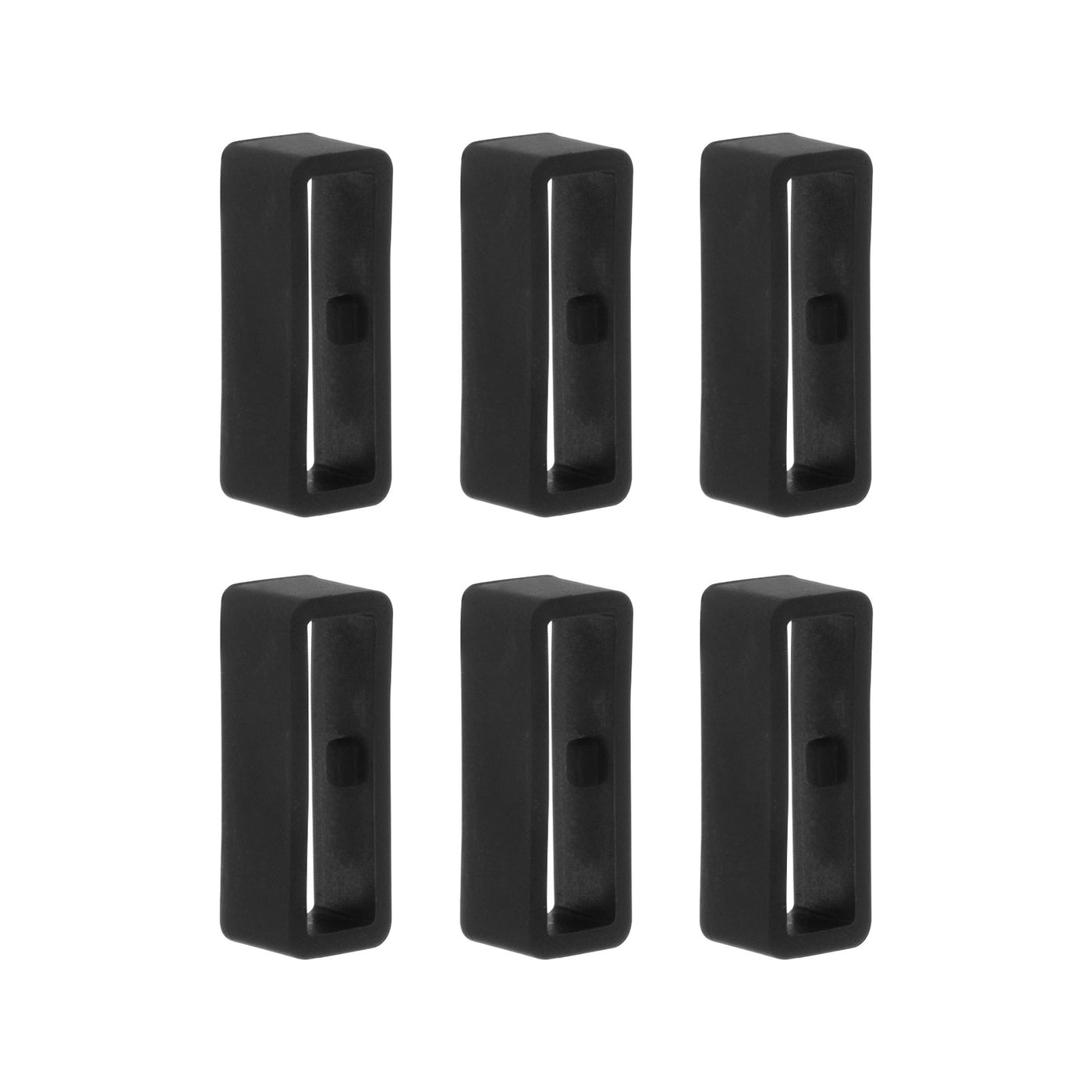 Harfington 6pcs Watch Strap Loop Fastener Rings 18mm Rubber Watch Holder Keeper Black