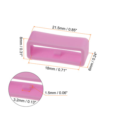 Harfington 6 Stück Uhrenarmband Schlaufen befestigungsringe 18 mm Gummi Uhren halter Silikon für Uhrenarmband, Rosa