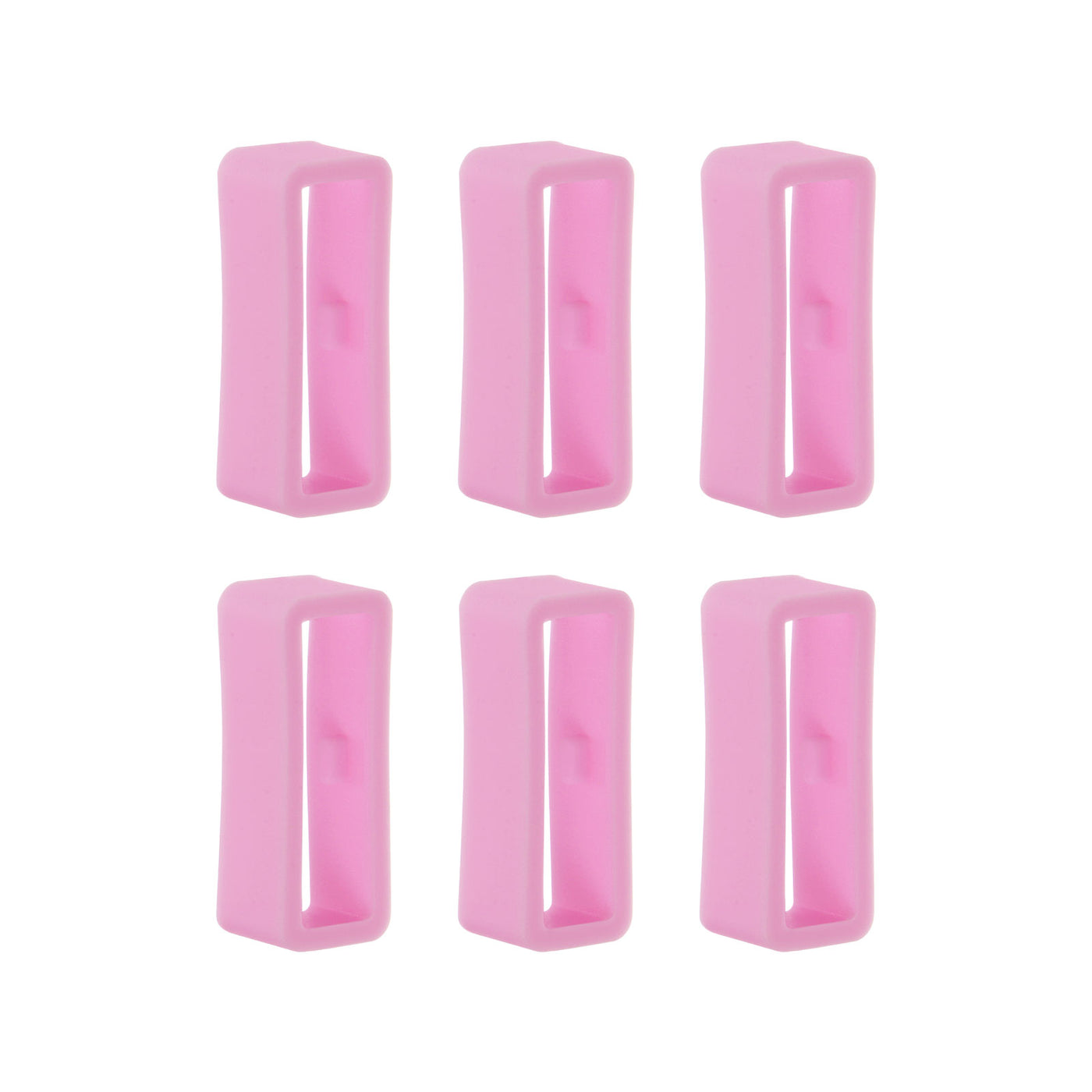 Harfington 6pcs Watch Strap Loop Fastener Rings 18mm Rubber Watch Holder Keeper Pink