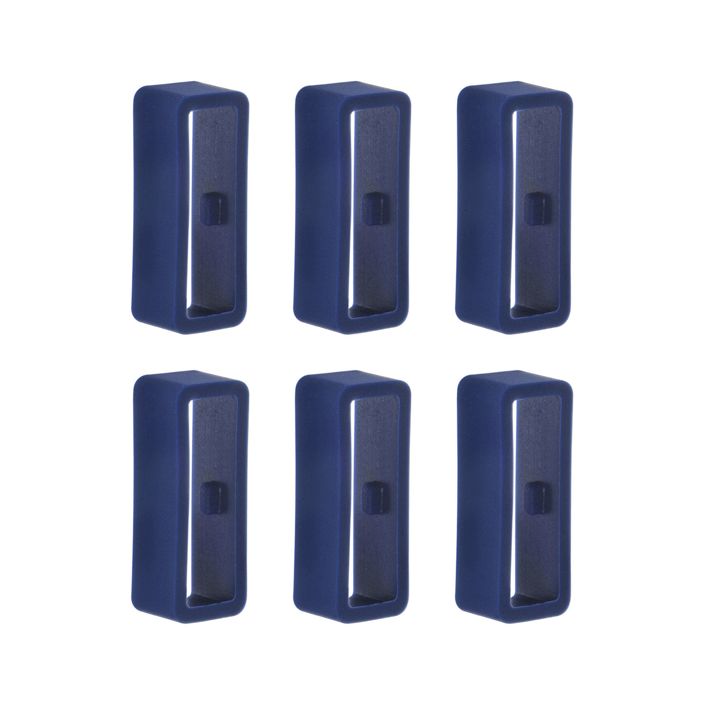 Harfington 6pcs Watch Strap Loop Fastener Rings 18mm Rubber Watch Holder Keeper Navy Blue