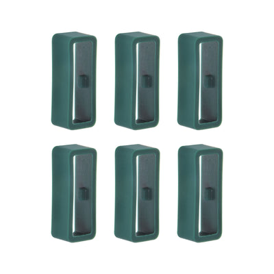 Harfington 6pcs Watch Strap Loop Fastener Rings 18mm Rubber Watch Holder Keeper Dark Green