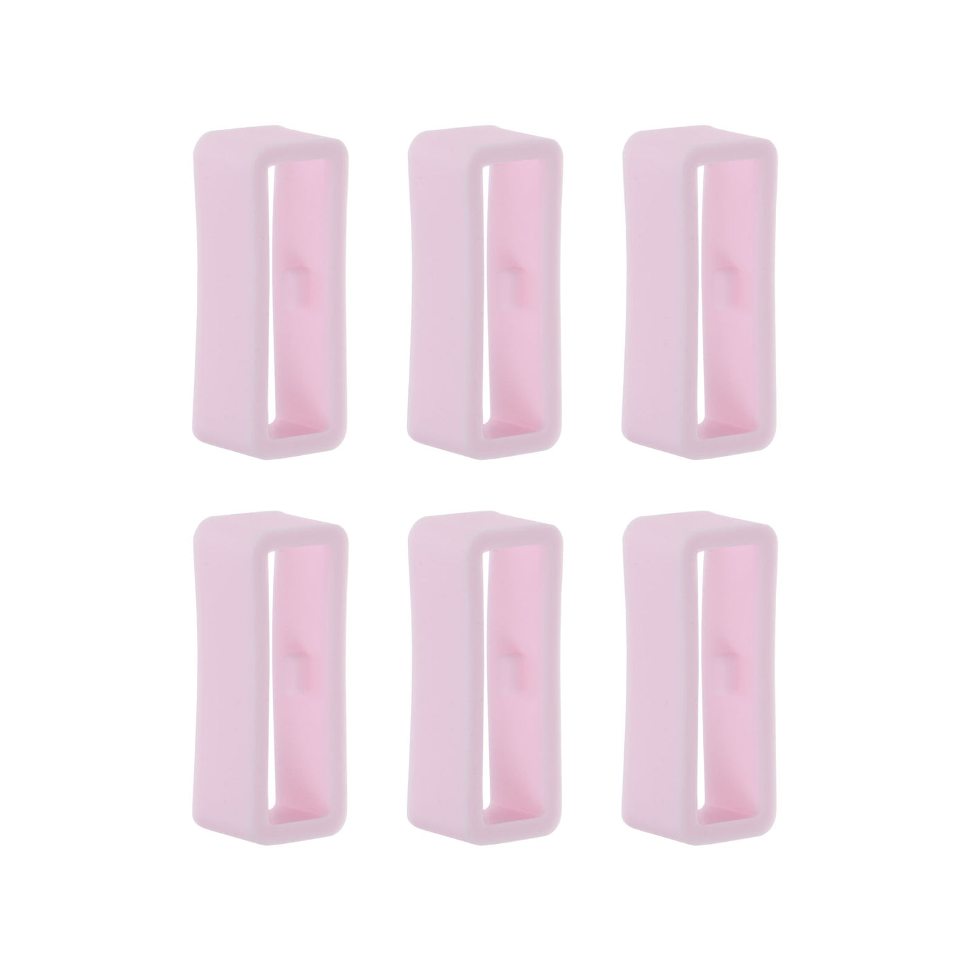 Harfington 6pcs Watch Strap Loop Fastener Rings 18mm Rubber Watch Holder Keeper Light Pink