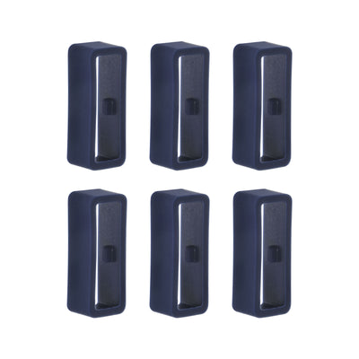 Harfington 6pcs Watch Strap Loop Fastener Rings 18mm Rubber Watch Holder Keeper Blue